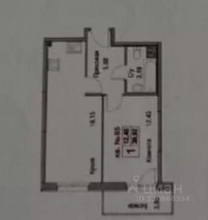 1-к кв. Санкт-Петербург ш. Суздальское, 24к2 (39.9 м) - Фото 2