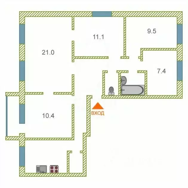 6-к кв. Тюменская область, Тюмень ул. Белинского, 7 (89.5 м) - Фото 2