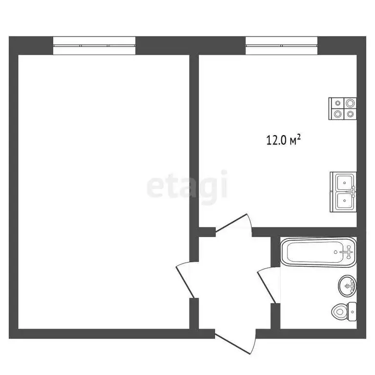 1-комнатная квартира: Нальчик, улица Шогенова (40.7 м) - Фото 1