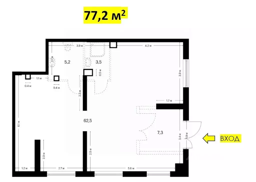 Помещение свободного назначения в Москва Кавказский бул., 51С12 (77 м) - Фото 1