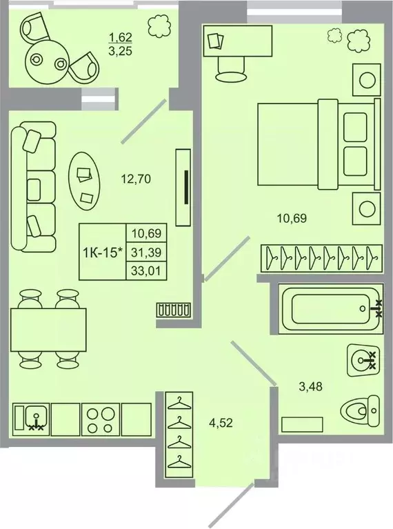 1-к кв. Ленинградская область, Всеволожский район, пос. Бугры Стороны ... - Фото 0