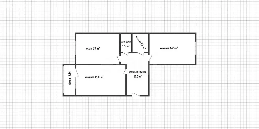 2-комнатная квартира: Майкоп, улица Чкалова, 65 (58.8 м) - Фото 1