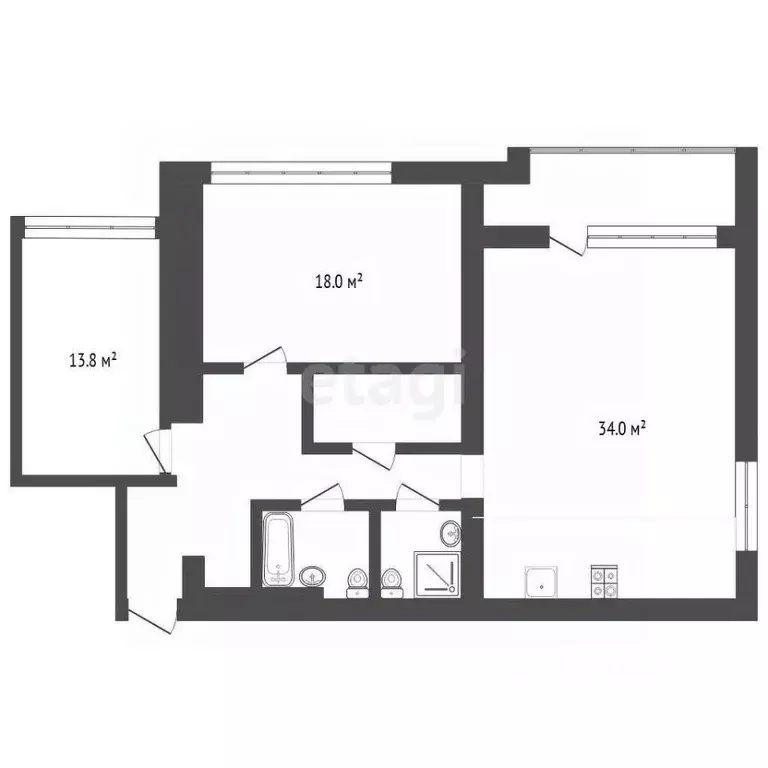 2-к кв. Тюменская область, Тюмень ул. Кузнецова, 6 (97.9 м) - Фото 2