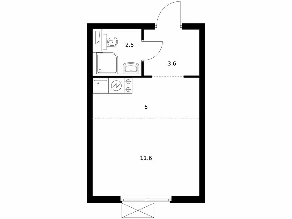 Квартира-студия: Москва, ЖК Второй Нагатинский, к1.2 (23.3 м) - Фото 0