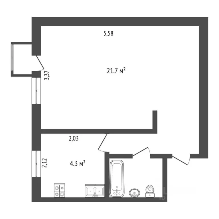 1-к кв. Тюменская область, Тюмень Парфеново мкр, ул. Муллы-Нур ... - Фото 2