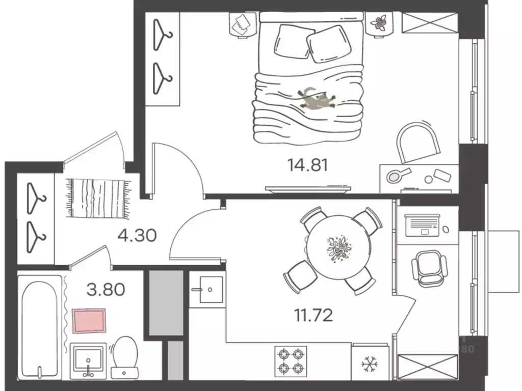 2-к кв. Ульяновская область, Ульяновск Новая Жизнь-2 мкр,  (34.63 м) - Фото 0