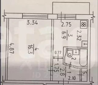 1-к кв. Удмуртия, Ижевск Первомайская ул., 58 (28.7 м) - Фото 2