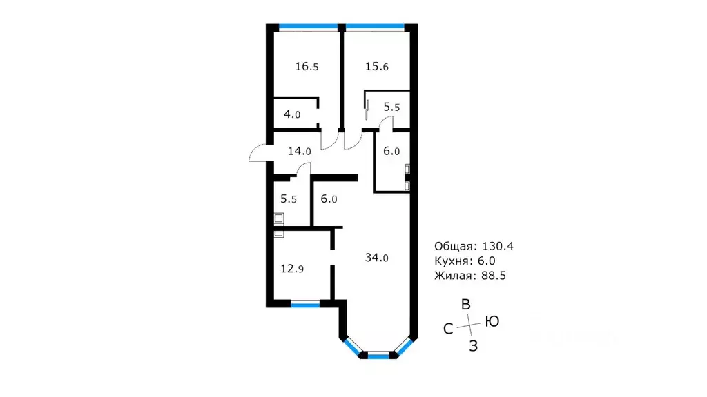 4-к кв. Московская область, Химки ул. Береговая, 1 (130.4 м) - Фото 0