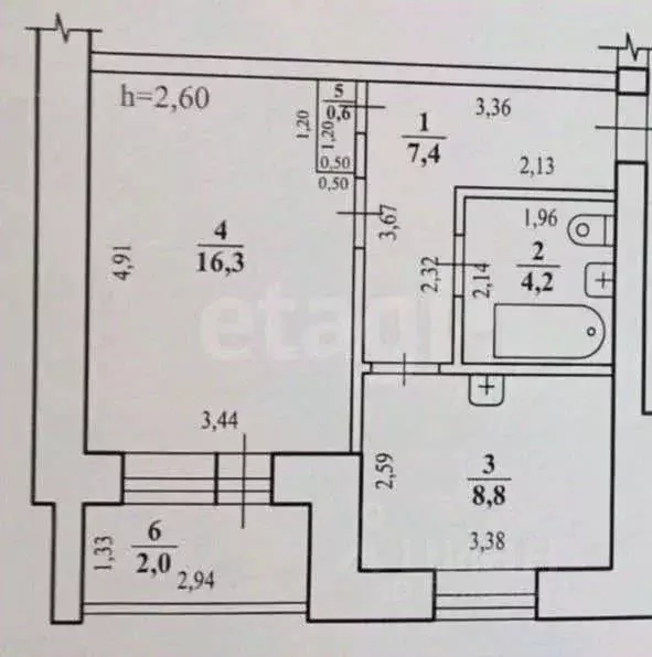 1-к кв. Забайкальский край, Чита ул. Усуглинская, 19 (36.6 м) - Фото 2