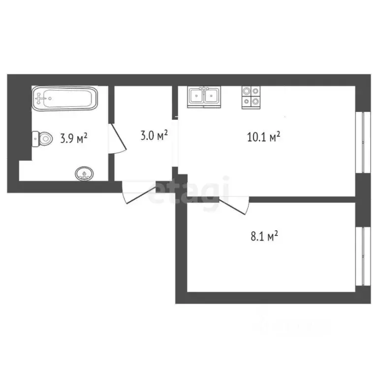 1-к кв. Тюменская область, Тюмень Новгородская ул., 9А (25.6 м) - Фото 2