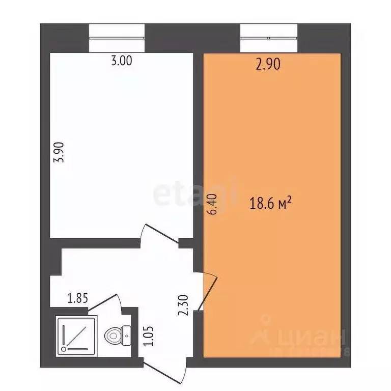Комната Ханты-Мансийский АО, Ханты-Мансийск Парковая ул., 92Б (18.6 м) - Фото 2