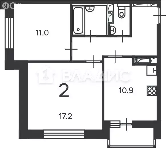 2-комнатная квартира: Москва, Полярная улица, 3 (53.7 м) - Фото 1