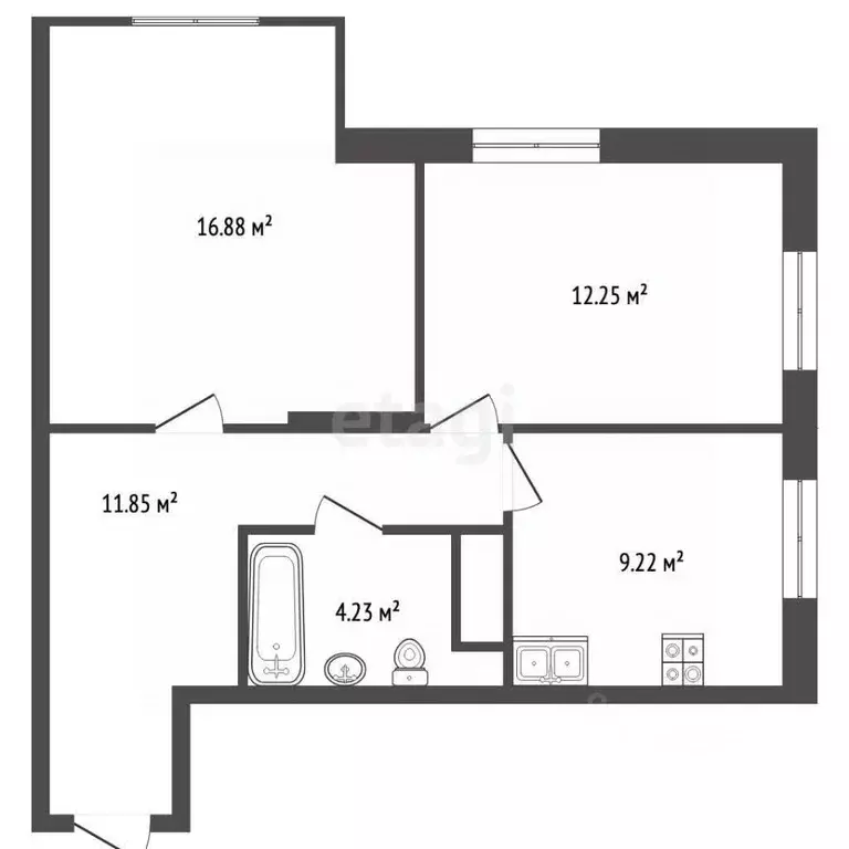 2-к кв. Ульяновская область, Ульяновск ул. Народного учителя Латышева, ... - Фото 2