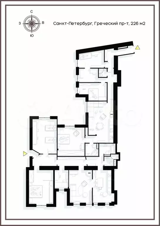 5-к. квартира, 226 м, 7/7 эт. - Фото 0