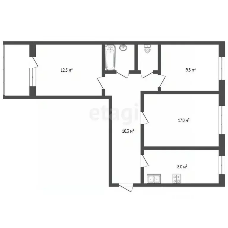 3-к кв. Москва Сахалинская ул., 11 (60.0 м) - Фото 2