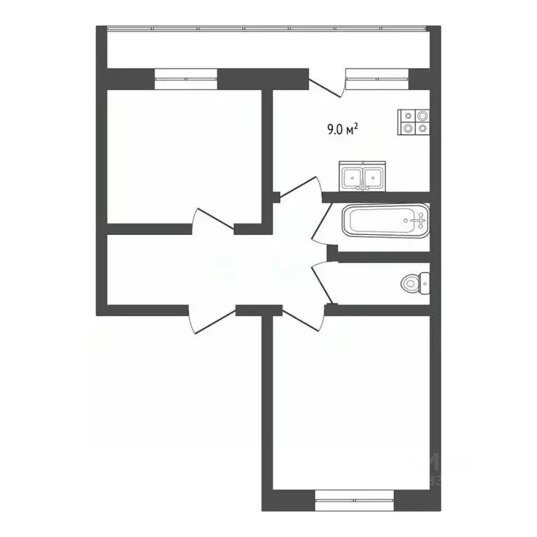 2-к кв. Нижегородская область, Перевоз 2-й мкр, 13 (60.0 м) - Фото 2