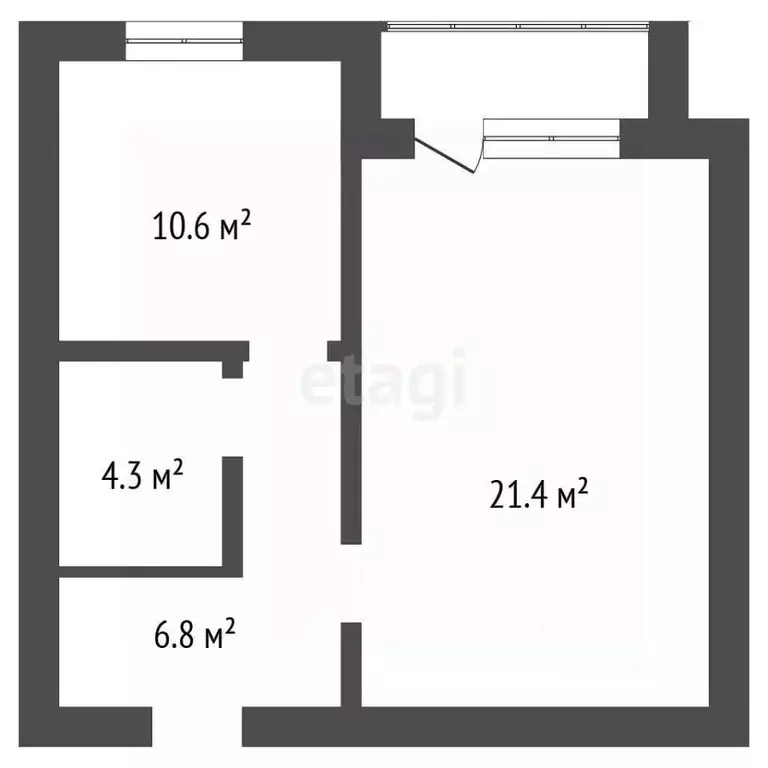 1-к кв. Воронежская область, Семилуки ул. Дзержинского, 26 (43.1 м) - Фото 2