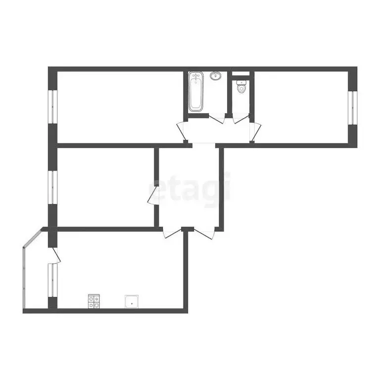 3-комнатная квартира: Тюмень, улица Павла Шарова, 9 (86.6 м) - Фото 1