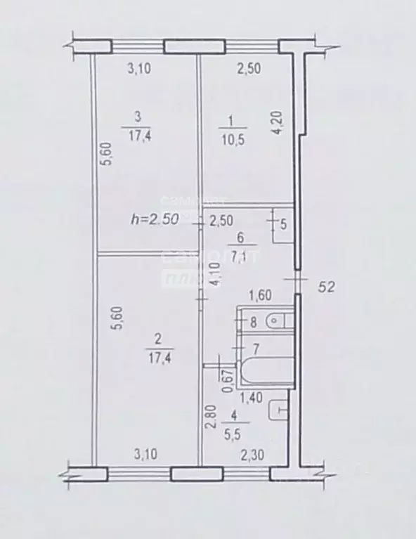 3-к кв. Хабаровский край, Хабаровск Верхнеудинская ул., 7 (61.9 м) - Фото 1