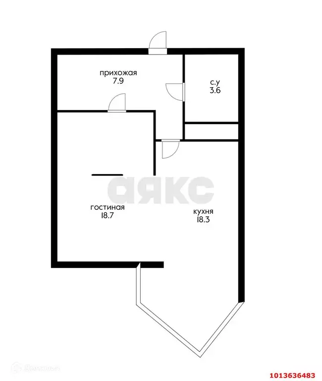 Продаётся 1-к квартира, 49 м - Фото 1