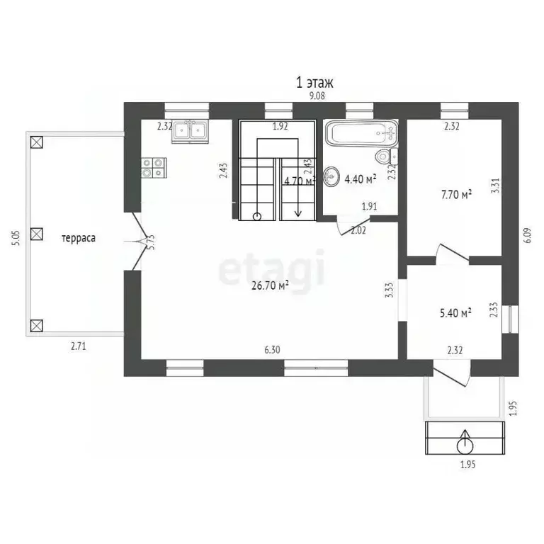 Дом в Севастополь ул. Летчика Алексеева (88 м) - Фото 1