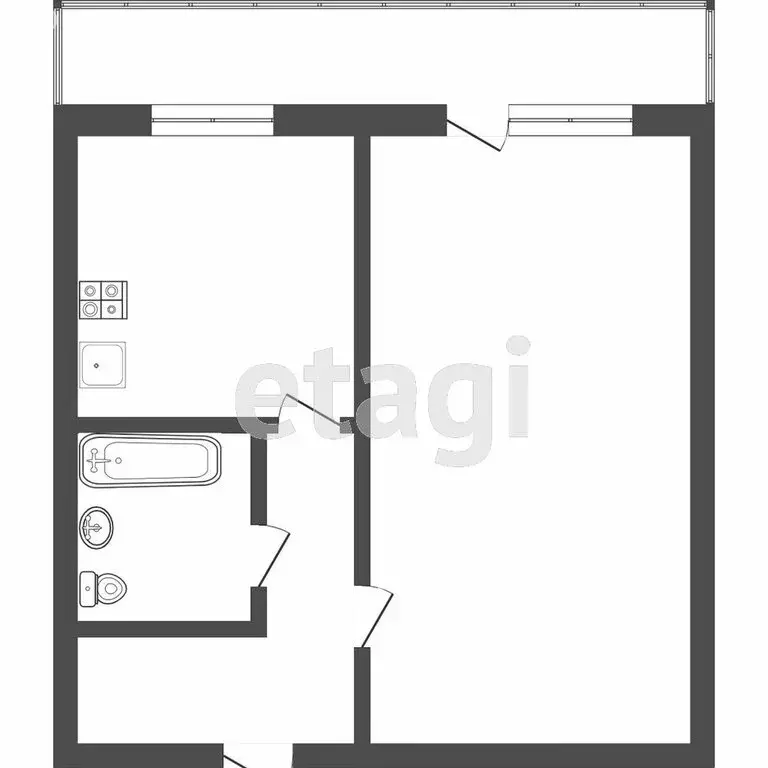 1-комнатная квартира: Томск, улица 79-й Гвардейской Дивизии, 27 (34 м) - Фото 1