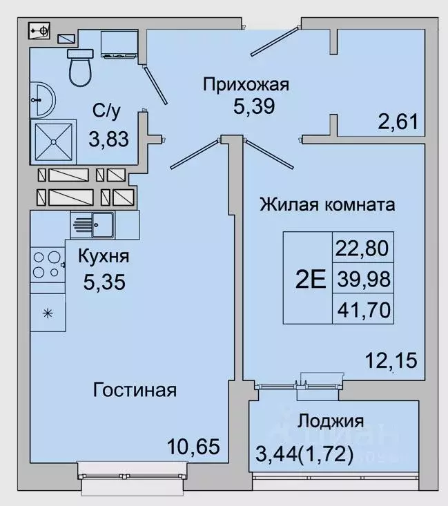 2-к кв. Ростовская область, Батайск ул. Булгакова, 11 (41.7 м) - Фото 1