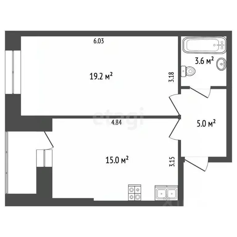 1-к кв. Ярославская область, Ярославский муниципальный округ, пос. ... - Фото 2