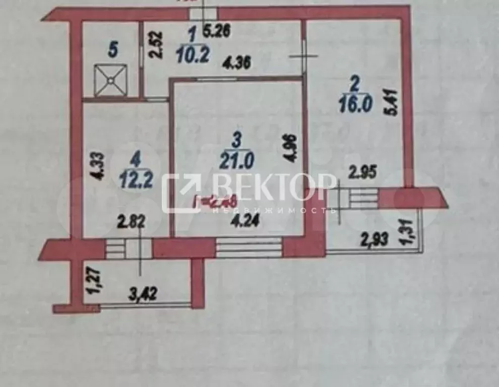 2-к. квартира, 64 м, 2/9 эт. - Фото 0