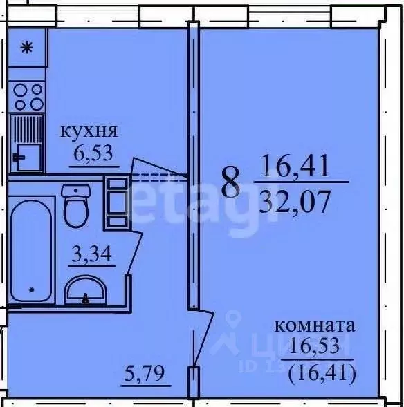 1-к кв. Курганская область, Курган Заозерный жилрайон, 8-й мкр, 5 ... - Фото 0