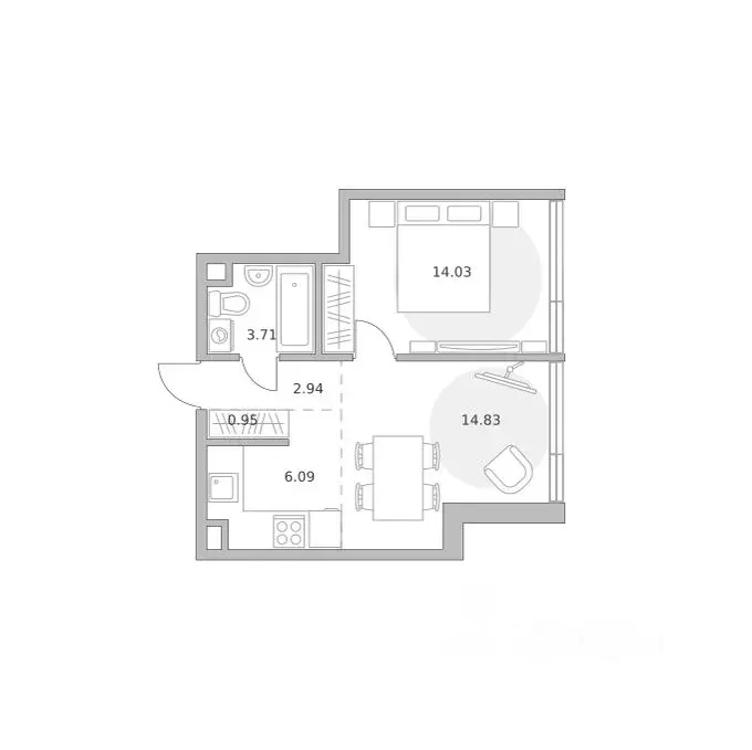1-к кв. Москва ул. Народного Ополчения, 34С4 (42.55 м) - Фото 1