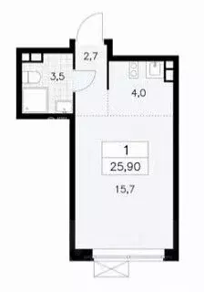 Студия Москва ул. Лобановский Лес, 7 (25.9 м) - Фото 2