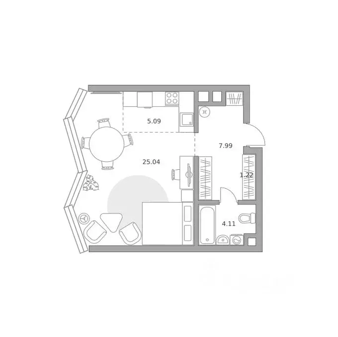1-к кв. Москва ул. Народного Ополчения (43.45 м) - Фото 1