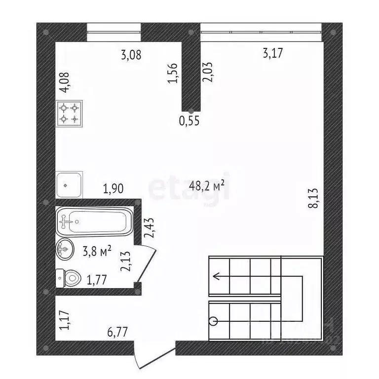 3-к кв. Башкортостан, Уфа Комсомольская ул., 148 (102.5 м) - Фото 2