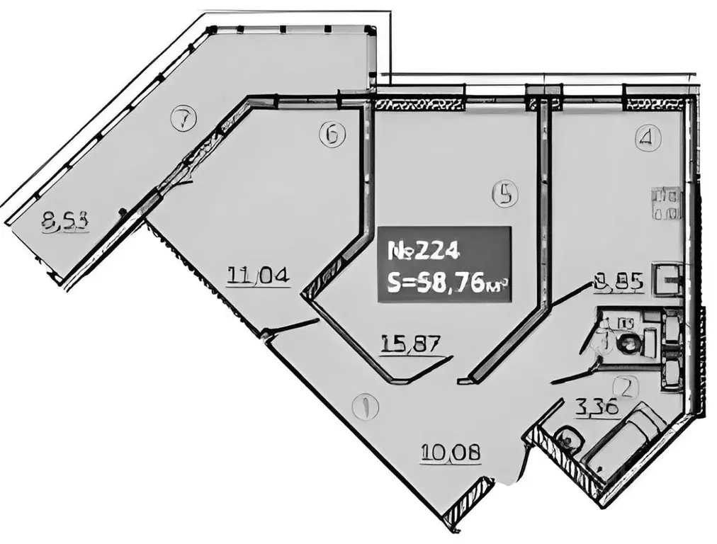 2-к кв. Краснодарский край, Сочи ул. Ленина, 298Бк7 (60.0 м) - Фото 1