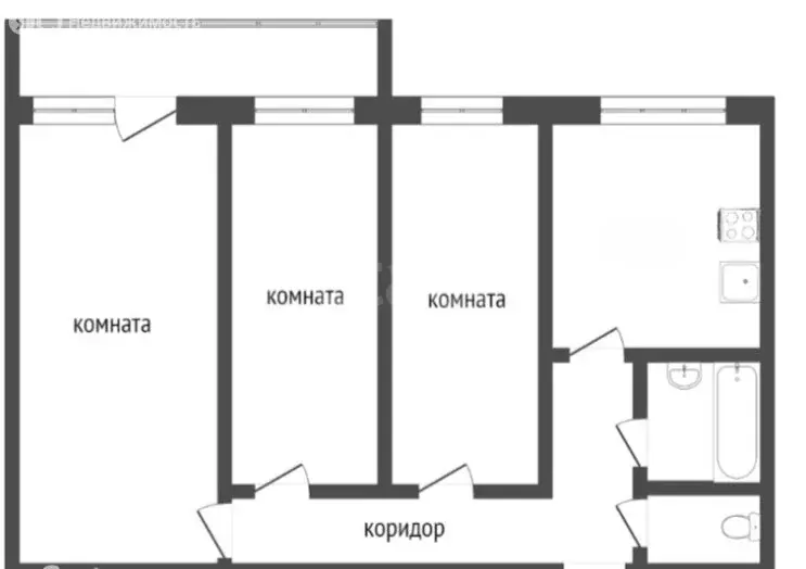 3-комнатная квартира: Воронеж, Олимпийский бульвар, 6 (86.6 м) - Фото 1