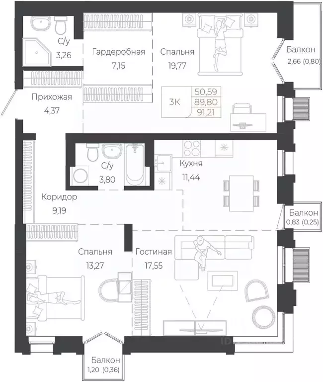 3-к кв. Алтай, Майминский район, с. Майма ул. Энергетиков (91.21 м) - Фото 1