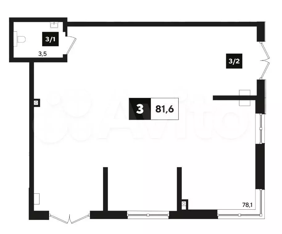Продам офисное помещение, 81.6 м - Фото 0
