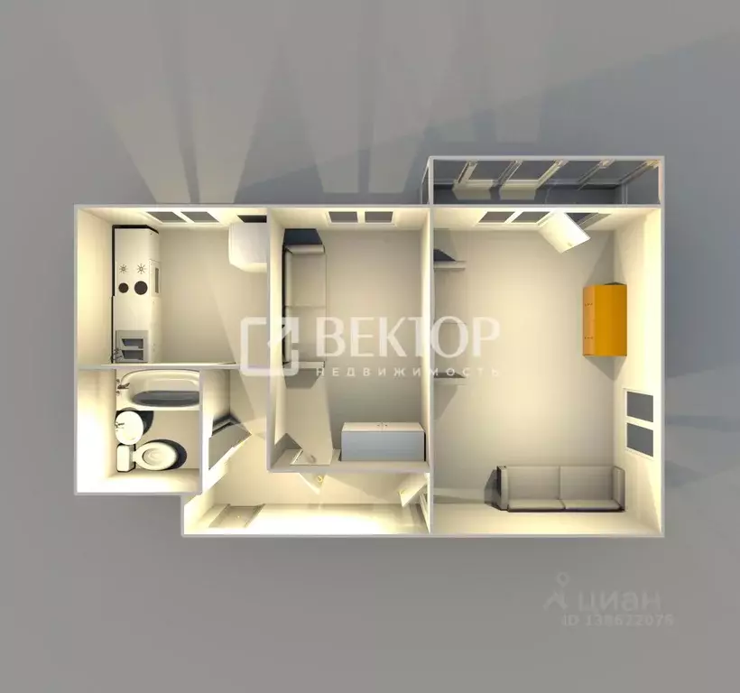 2-к кв. Ярославская область, Ярославль ул. Городской Вал, 14а (42.9 м) - Фото 2