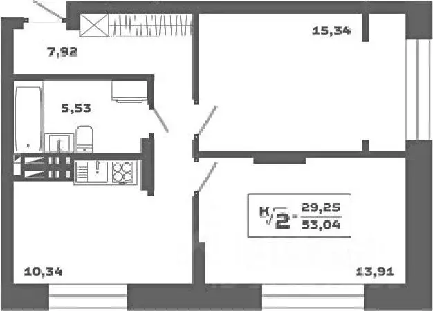 2-к кв. Новосибирская область, Новосибирск Аэропорт мкр,  (53.04 м) - Фото 0