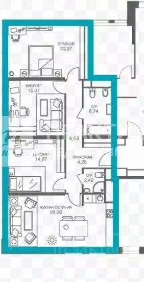 3-к кв. Москва Шмитовский проезд, 39к6 (100.0 м) - Фото 2