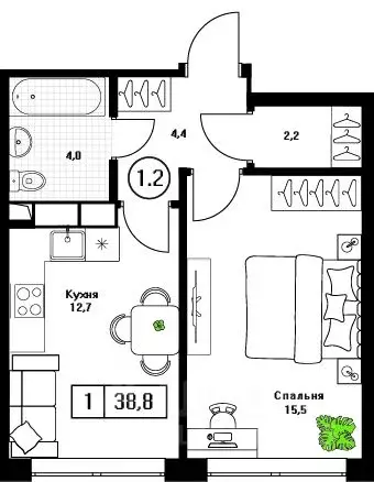 1-к кв. Московская область, Пушкино Пушкино Град жилой комплекс, к2 ... - Фото 1