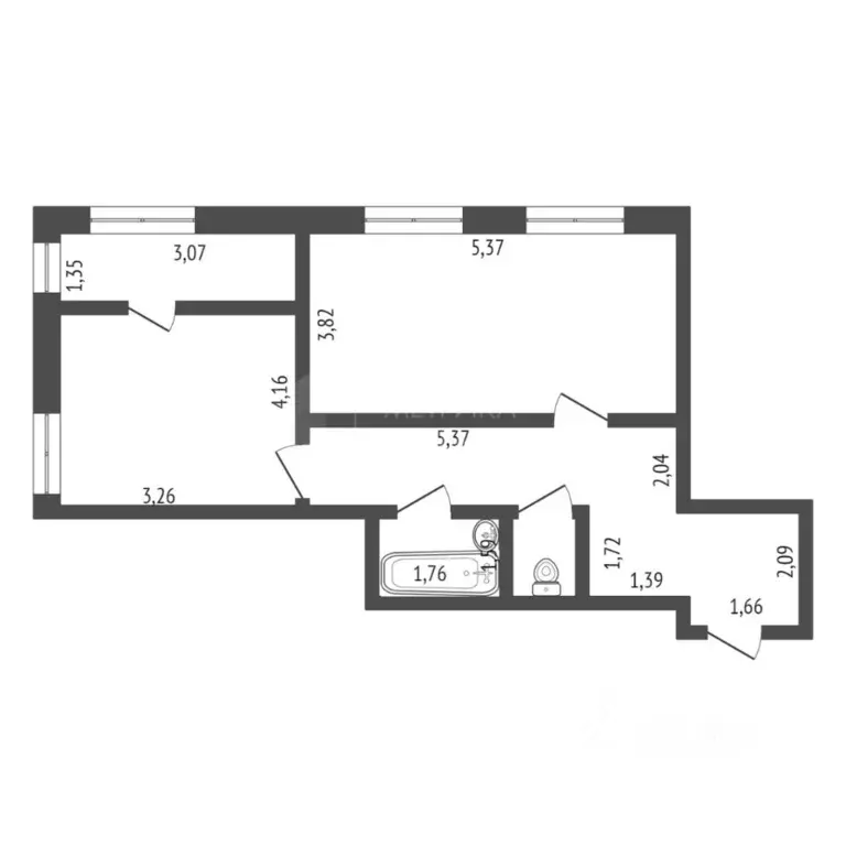 2-к кв. Тюменская область, Тюмень ул. Мельникайте, 36к2 (52.6 м) - Фото 1