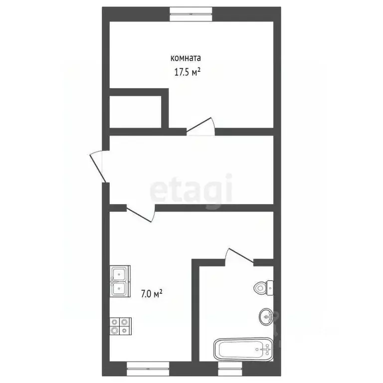 1-к кв. Вологодская область, Великий Устюг Красноармейская ул., 45 ... - Фото 1