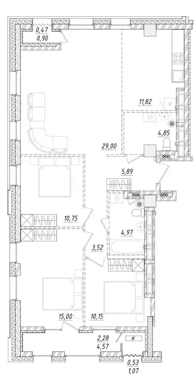 3-к кв. Приморский край, Владивосток ул. Достоевского (98.72 м) - Фото 1