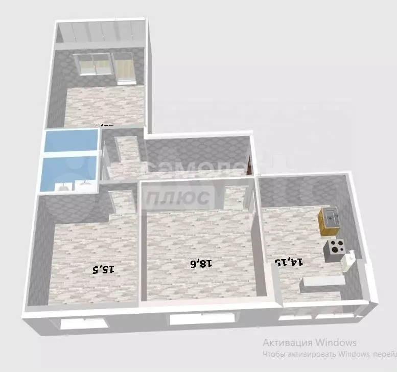 3-к. квартира, 79,2 м, 3/5 эт. - Фото 1