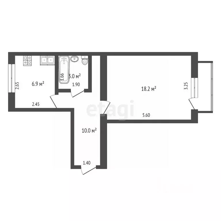 1-к кв. Ростовская область, Аксай ул. Платова, 70 (38.1 м) - Фото 1