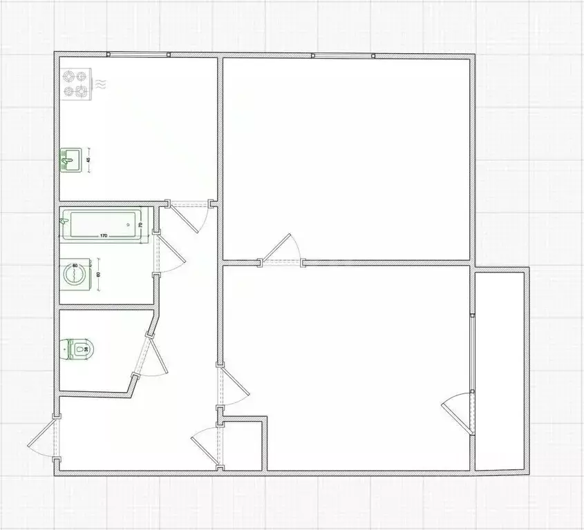 2-к кв. Костромская область, Кострома Костромская ул., 80 (38.9 м) - Фото 2