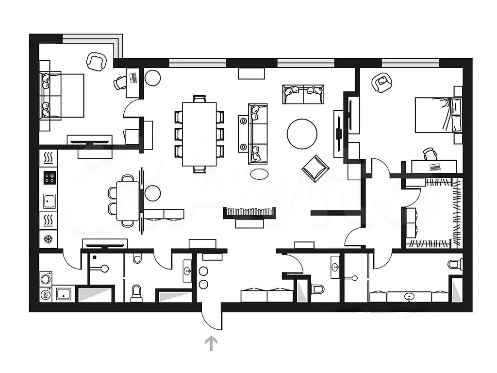 3-к. квартира, 176 м, 8/9 эт. - Фото 0