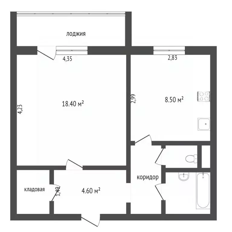 1-к кв. Ямало-Ненецкий АО, Новый Уренгой Сибирская ул., 69 (40.0 м) - Фото 0